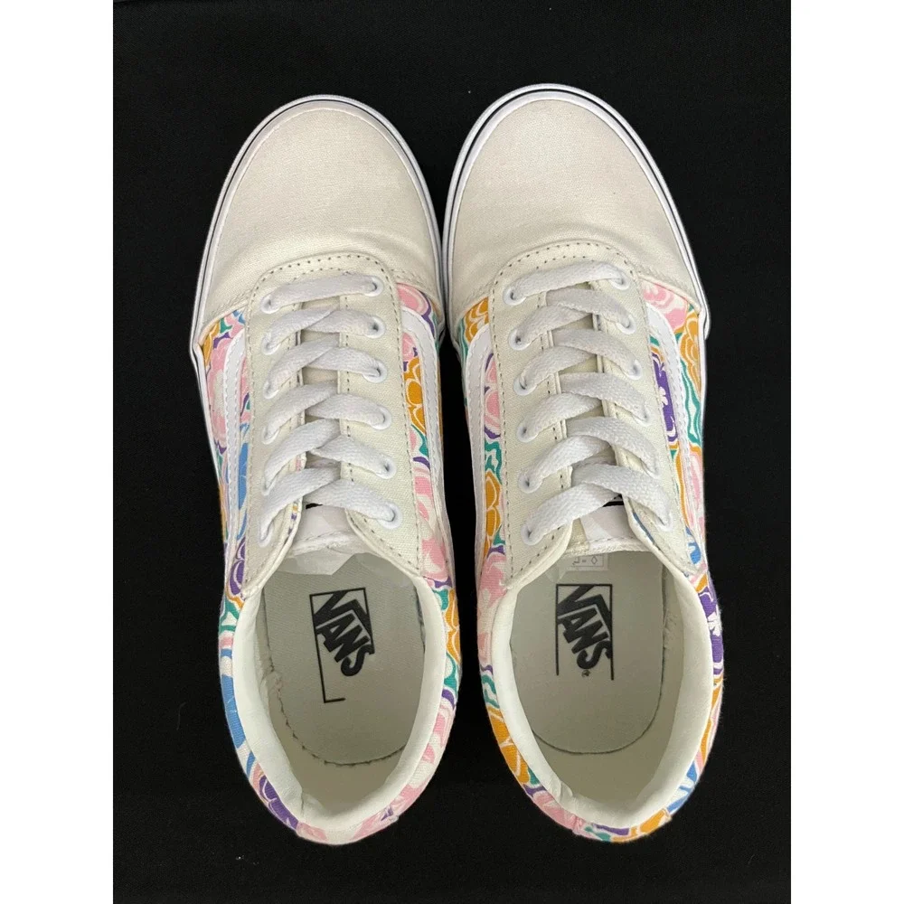 Vans Ward Low Top Sneaker Multi Floral Canvas Kids Shoes - Picture 8 of 10
